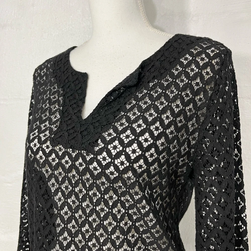 LAUNDRY BY SHELLI SEGAL CROCHET TUNIC SWIM COVER UP